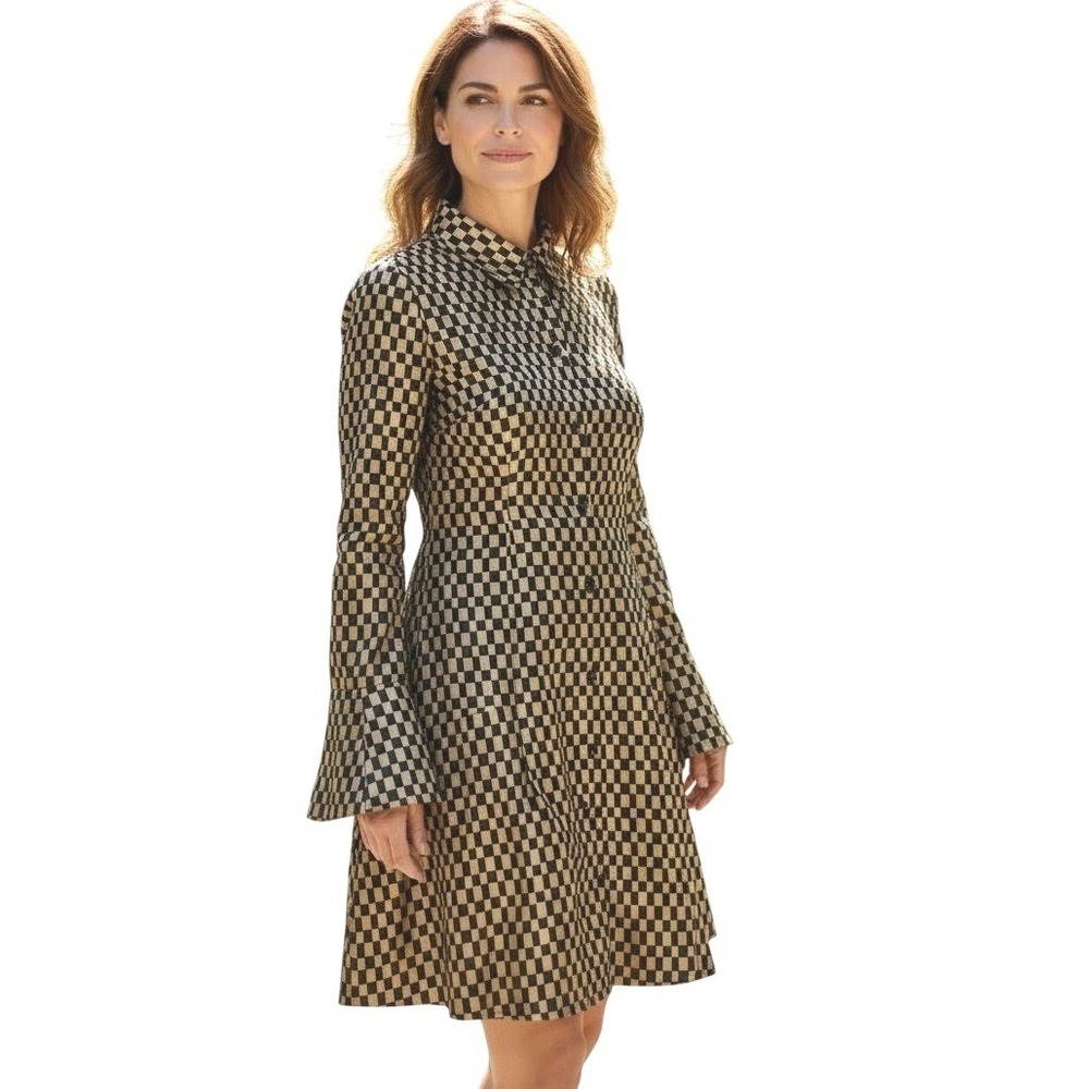 Abercrombie & Fitch Women's size XL Check Comfy Preppy Modern Loose Shirt Dress